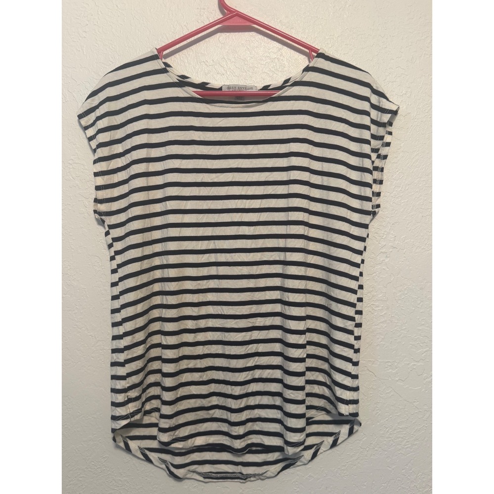 Green Envelope Los Angeles Striped Short Sleeve Top Navy White XL GTC558-RSM